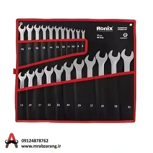 آچار سری 22 عددی یکسر تخت یکسر رینگ رونیکس RH-2159